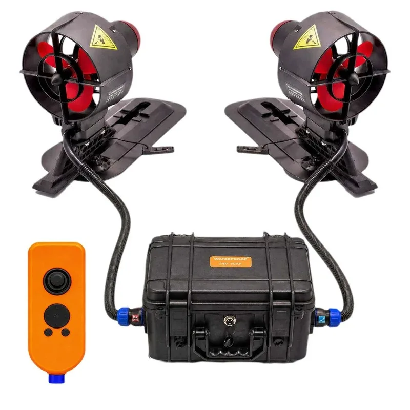 Pro Twin Hair Set 24V Electric Portable Paddle Board, Inflatable Boat Fishing Kayak Underwater Thruster