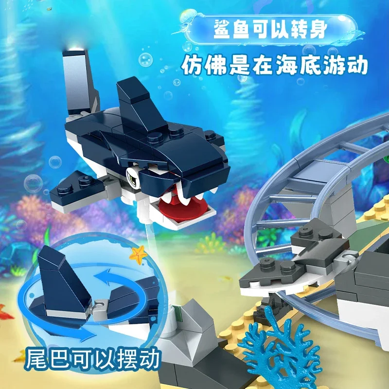 Podwodny świat Piracka kolejka górska Kompatybilne klocki do budowania Zabawki edukacyjne dla dzieci Świąteczny prezent urodzinowy