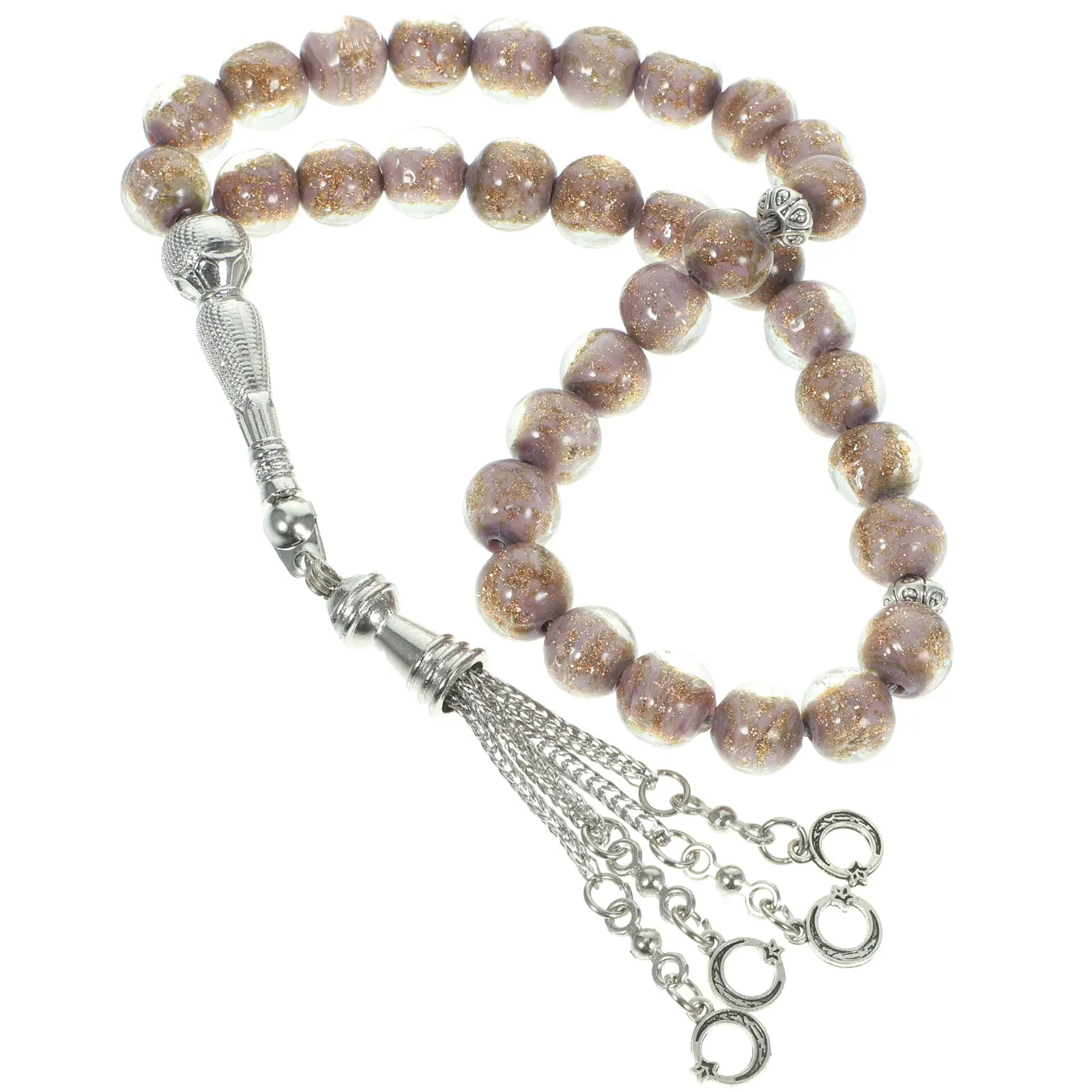 

Bracelet Glass Rosary Prayer Bead Beads Pilgrimage Necklace Lavender Chain Travel