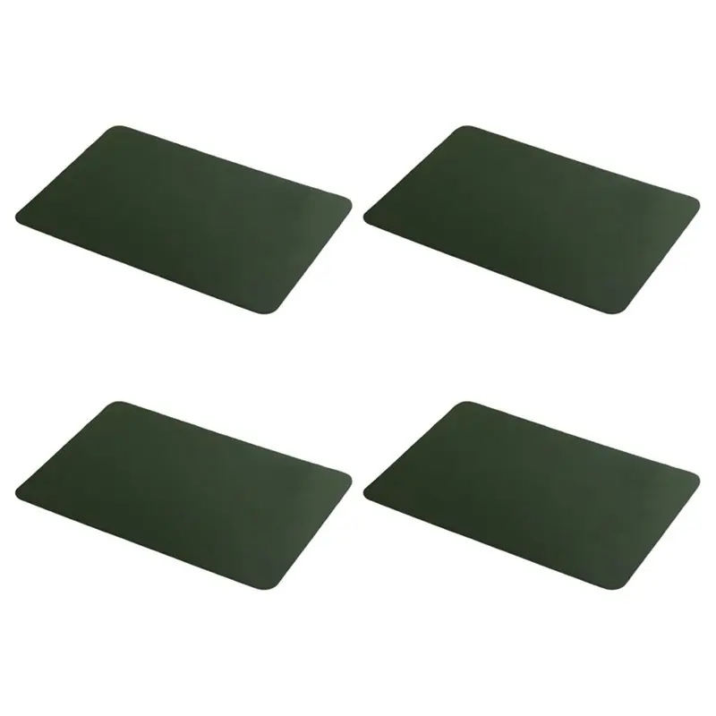 SEWS-Double-Sided Placemat Washable Dining Mat Dining Plate Mat Easy Clean Anti Slip Insulation 43Cmx 30CM Grey Green