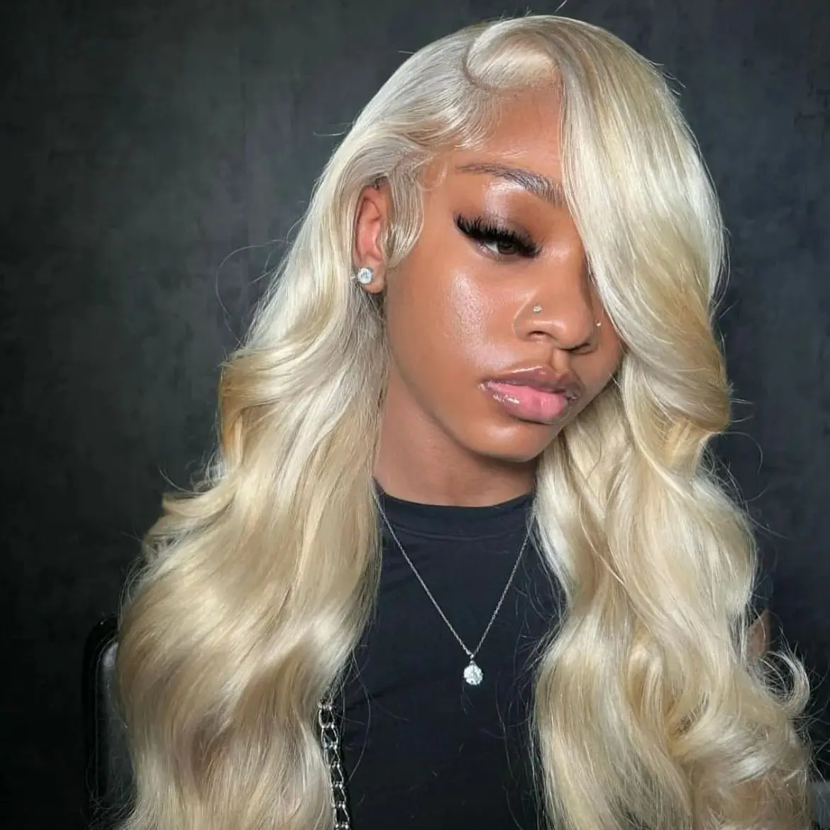 

613 blonde color body wave 13x4 transparent Lace frontal Wig 100% Human Hair Lace Wig