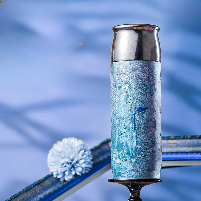 pure titanium thermos cup, high-value high-end stewed teacup, holiday gift titanium cup