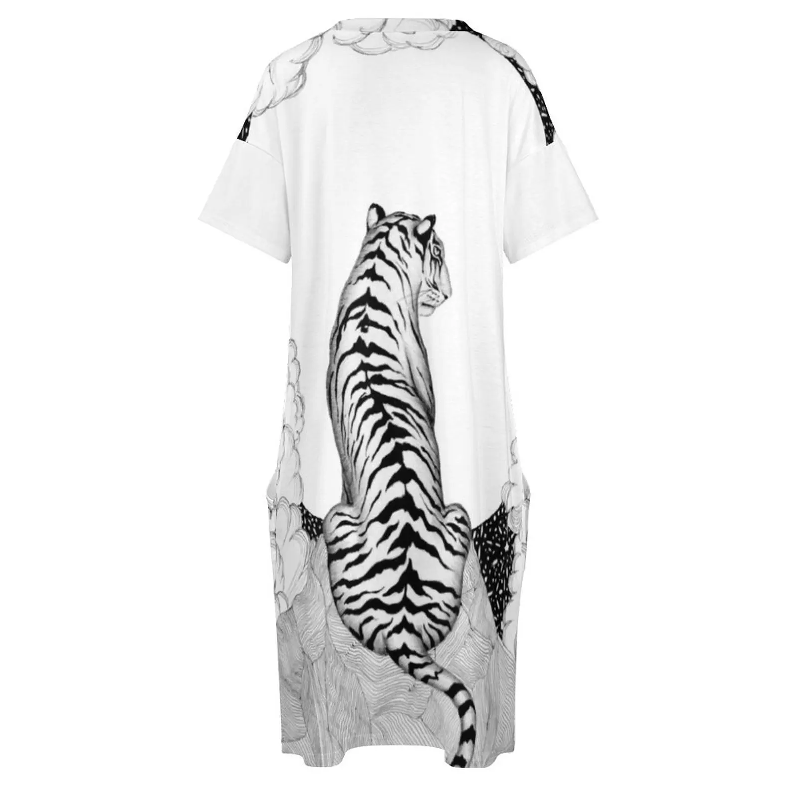 Tiger Moon ชุดเดรสกระเป๋าหลวมชุดราตรีสุภาพสตรีชุดนางฟ้าชุดราตรี 2025 ชุดเทศกาลผู้หญิง