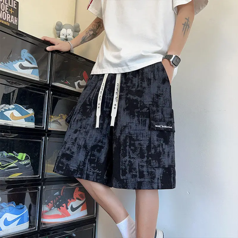 

American Style Workwear Short Pants Men Summer New Trend Outdoor Five-Quarter Cool Feeling Casual Pants Loose Straight Leg