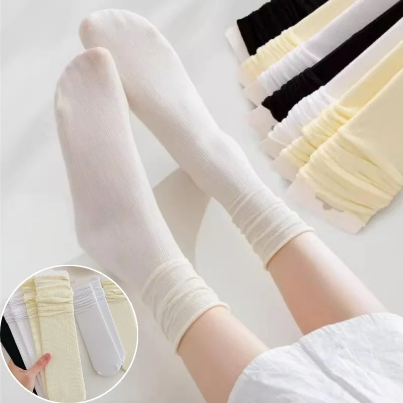 Cooling Socks for Women Ice Silk Summer Socks Odor Control Velvet Socks Mid Calf Knee High Socks Thin Breathable Socks