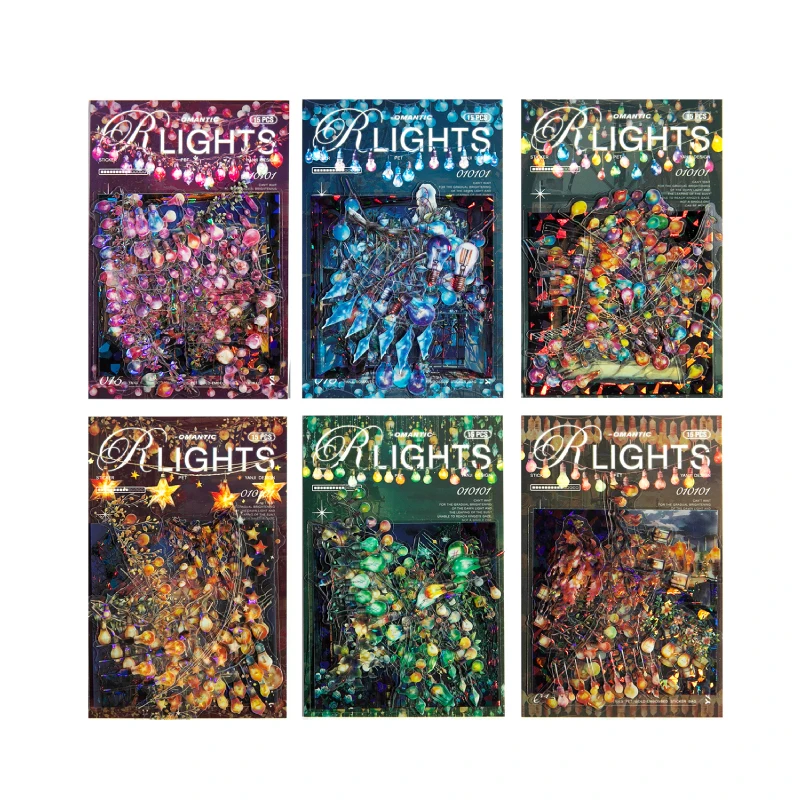 

12 упаковок/лот, серия романтических огней, милые ретро декоративные наклейки для домашних животных