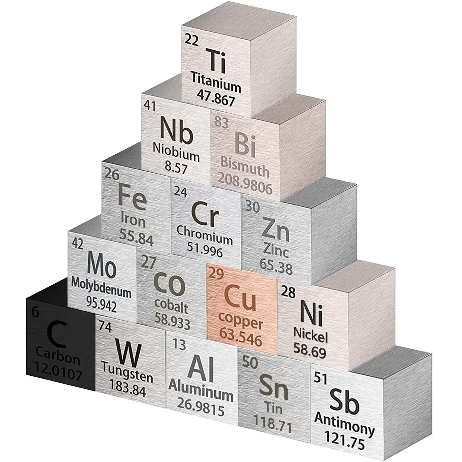 

15 Pc Metal Element Cube 10mm Pure Density High Purity Specimen Collection