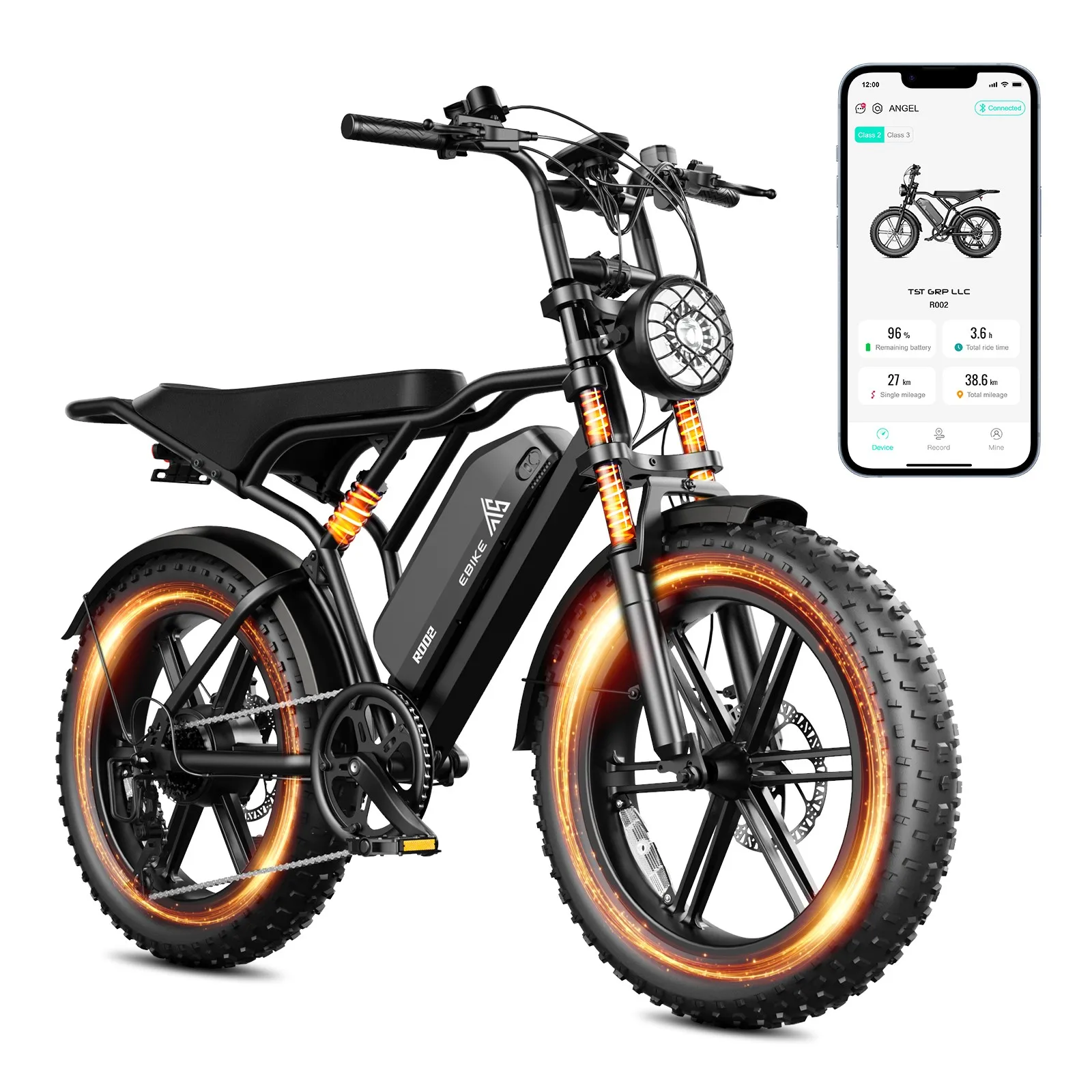  20"Electric Motorcycle 1500W Peak 32MPH 48V 15/25AH Battery Electric Bike US image 1
