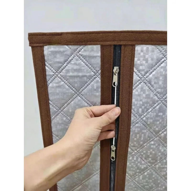 Coffee colored double zipper warm curtains, winter cold proof and heat-insulating curtains, bedroom and home window decoration