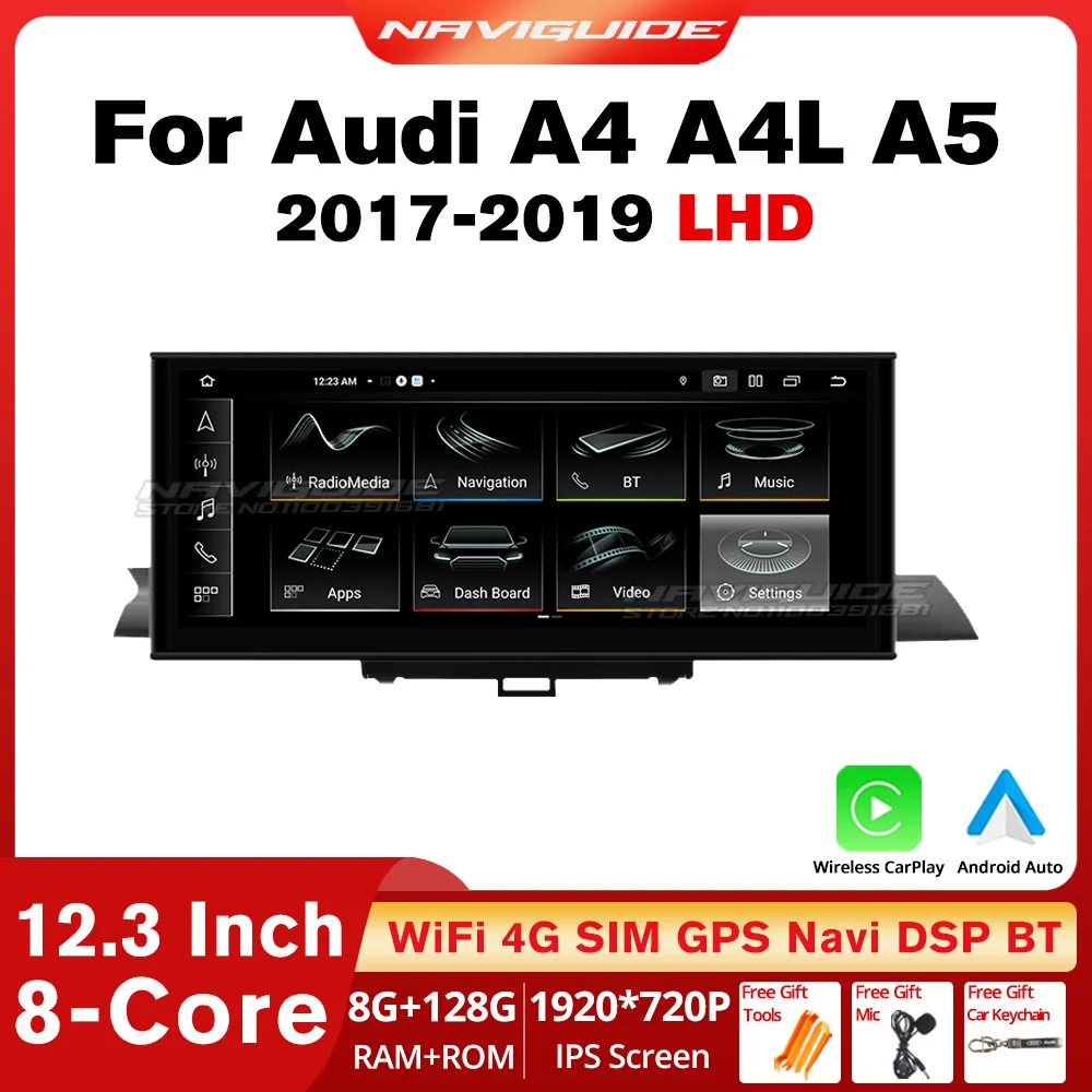 

Автомагнитола для Audi A4 A4L A5 LHD 2017-2019, Android 13