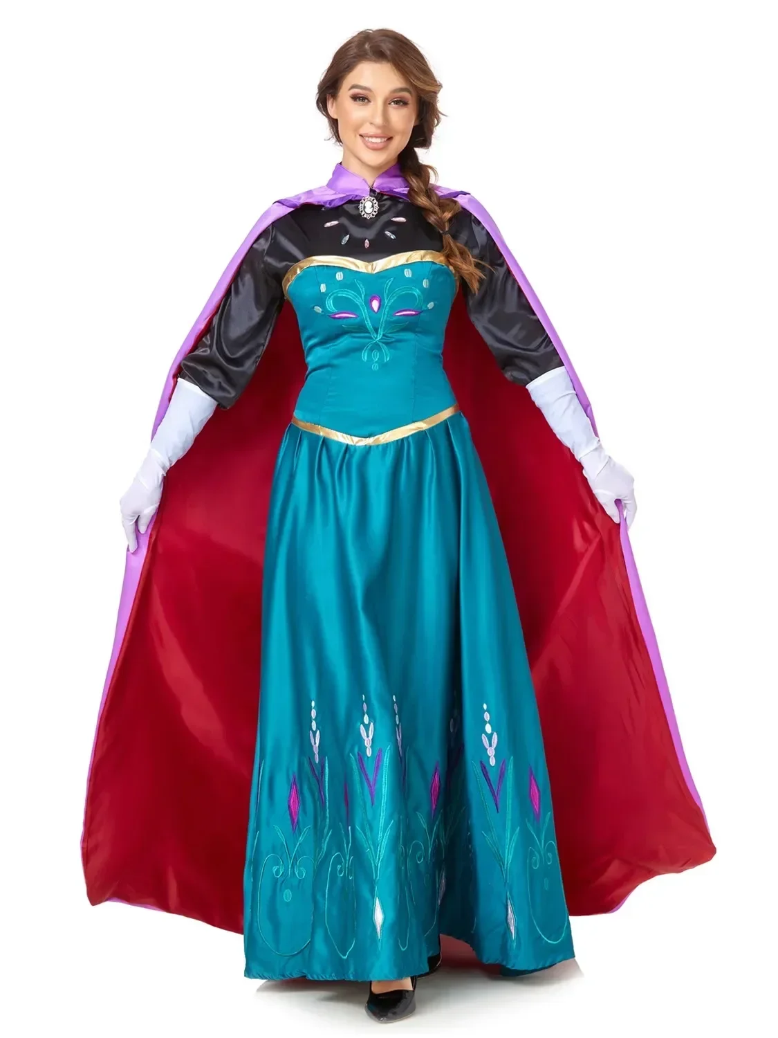 Adult Deluxe Ana Elsa piękna księżniczka kostium Anime Halloween bajka impreza Elsa królowa sukienka Cosplay