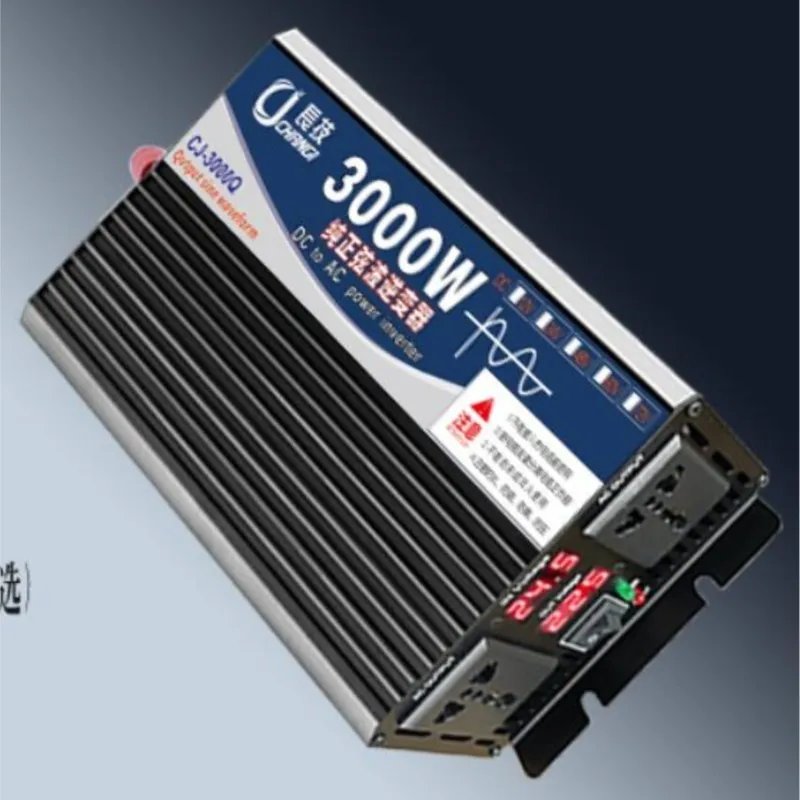 3000W Car Dual voltage Pure Sine Wave Inverter 60V to AC 110V (2 Sockets) Voltage Converter Camping