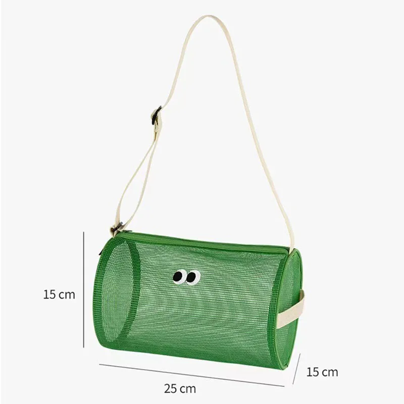 

Large Mesh Swimming Beach Bag Cute Big Eyes Makeup Pouch Portable Toiletry Storage Bag Shoulder Tote Travel Gym Bag For Women