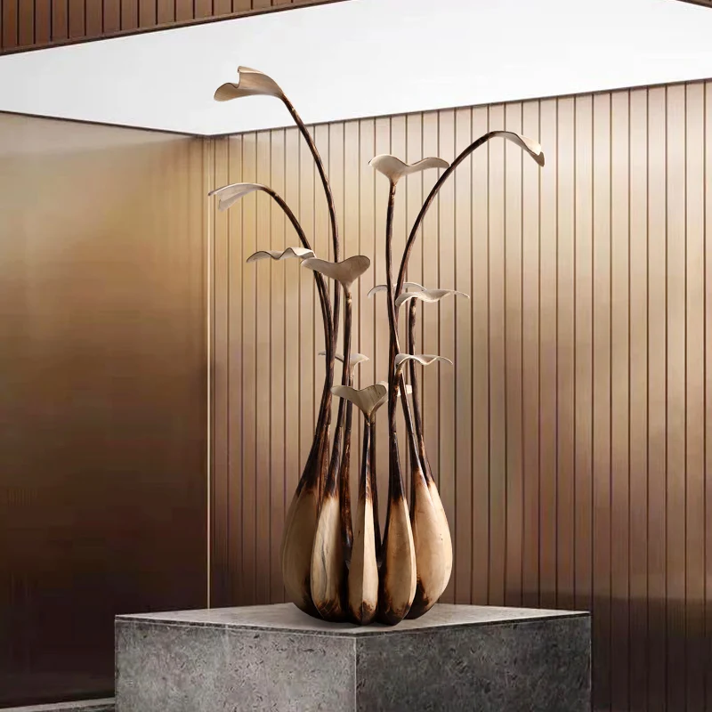 Large Handmade Wood Carving Sculpture Art Decor for Hotel Lobby Sales Office Mall Commercial Display