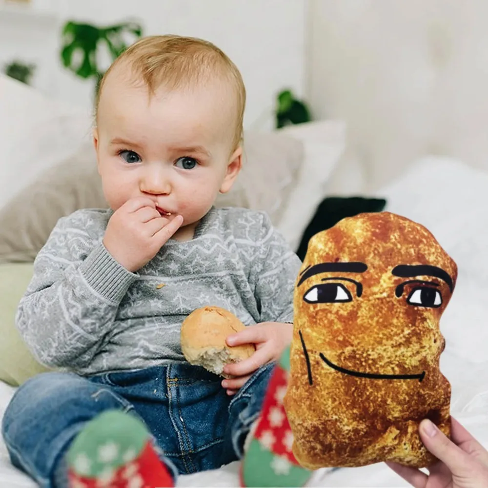 Pepita de pollo Meme Plushies juguete divertido bloque de pollo grande almohada de felpa lindos pepitas de pollo juguete de peluche relleno para niños y adultos