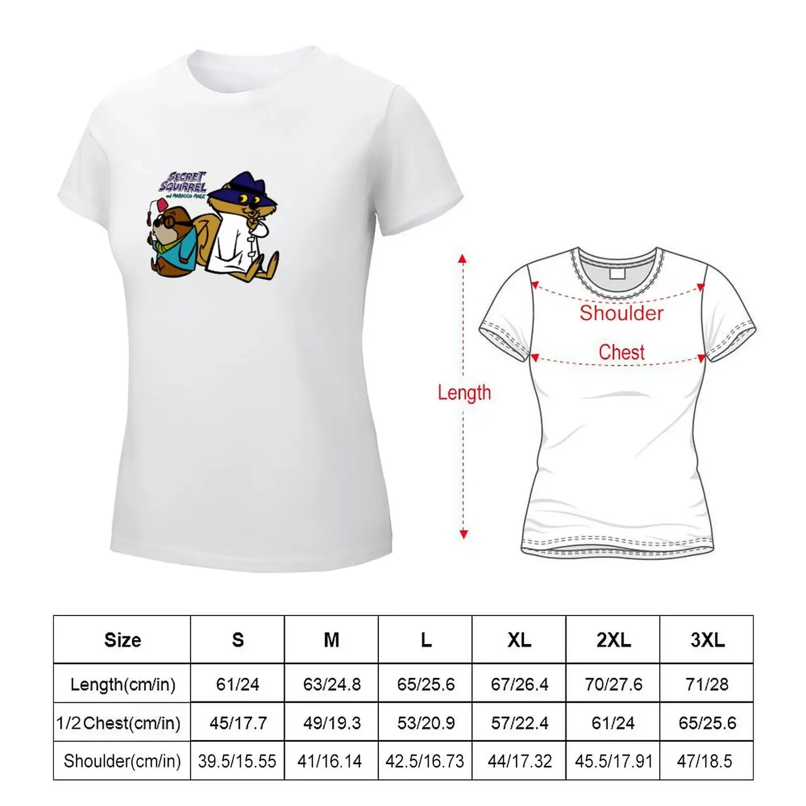 Secret Squirrel & Morocco Mole T-shirt animal print shirt for girls lady clothes Women's clothing