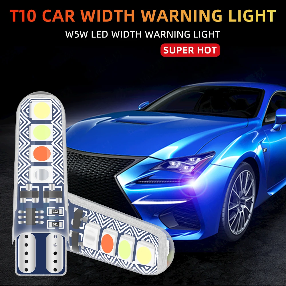 

2pcs T10 LED 194 W5W LED cob 4 colors flashing Car Marker Parking Side Wedge Light Reading Light License Plate Lights 12v