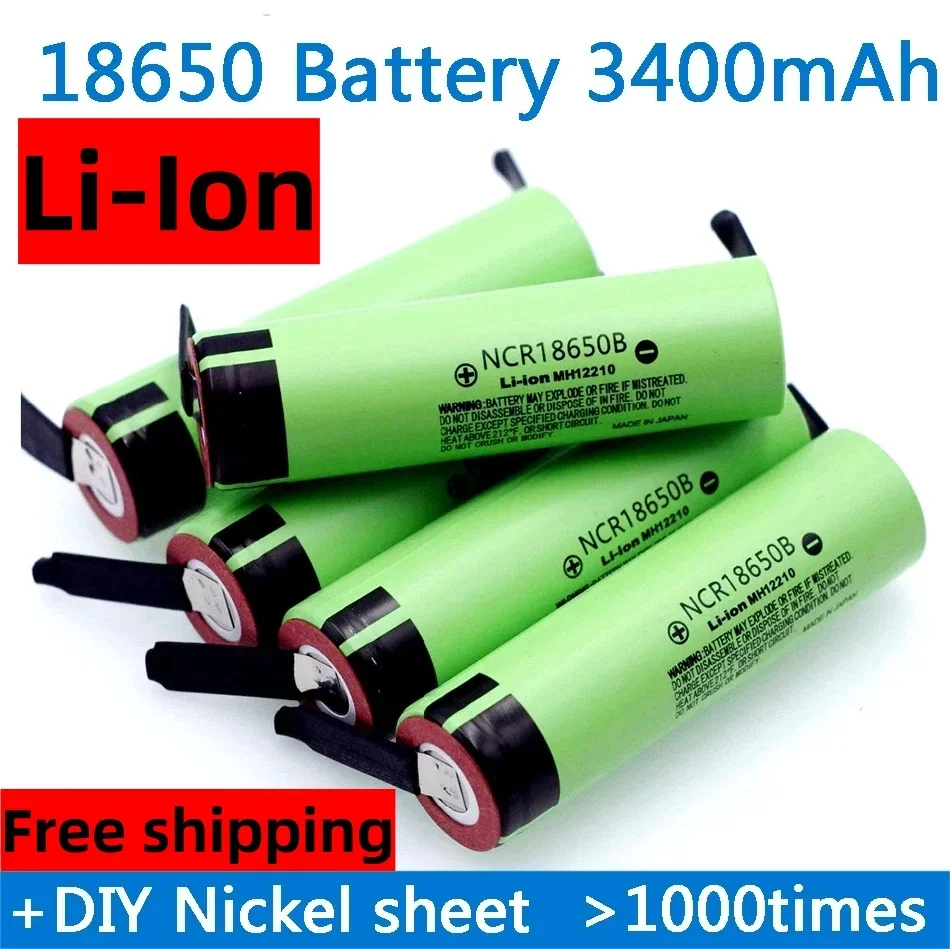 

New 18650 battery 3.7V 3400mAh 20A 18650 Rechargeable battery high-current For Flashlight batteries for 18650 Battery Nickel