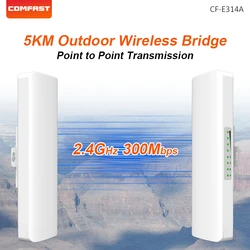 COMFAST 2.4G 300Mbps Outdoor Wireless WiFi Bridge 3-5KM Long Rang Network Monitoring CPE 48V POE WIFI Signal Extender P To P AP