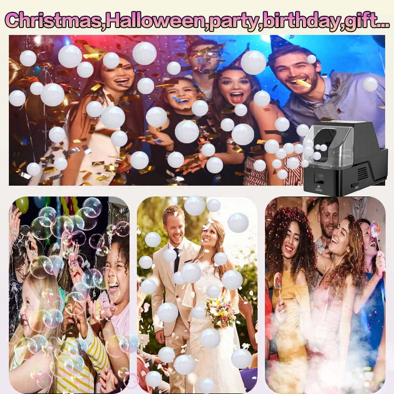 무선 리모컨이 있는 안개 거품 기계, 결혼식 무대 파티 생일 선물 장난감을 위한 안개 거품, 거품, 안개 만들기