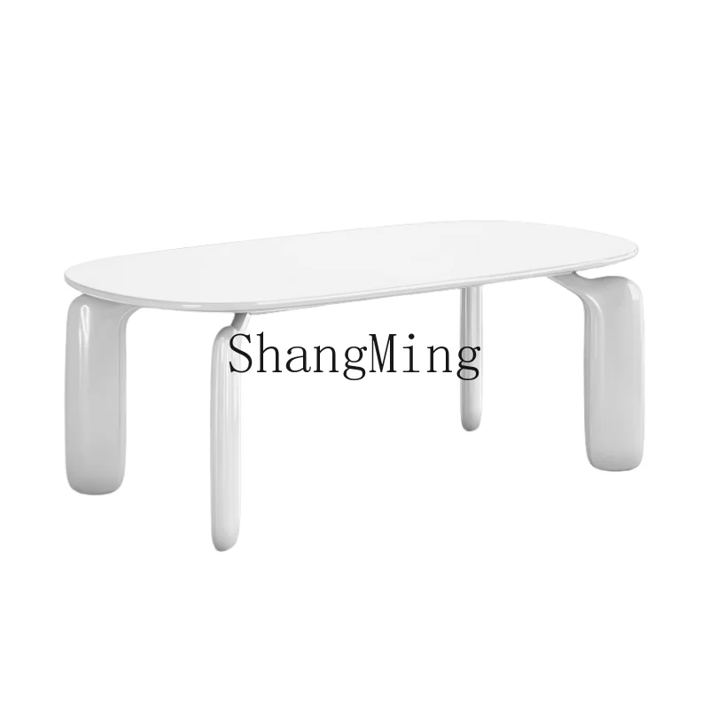 

SM Premium Paint Dining Table Solid Wood Oval Household Modern Simple Conference Table