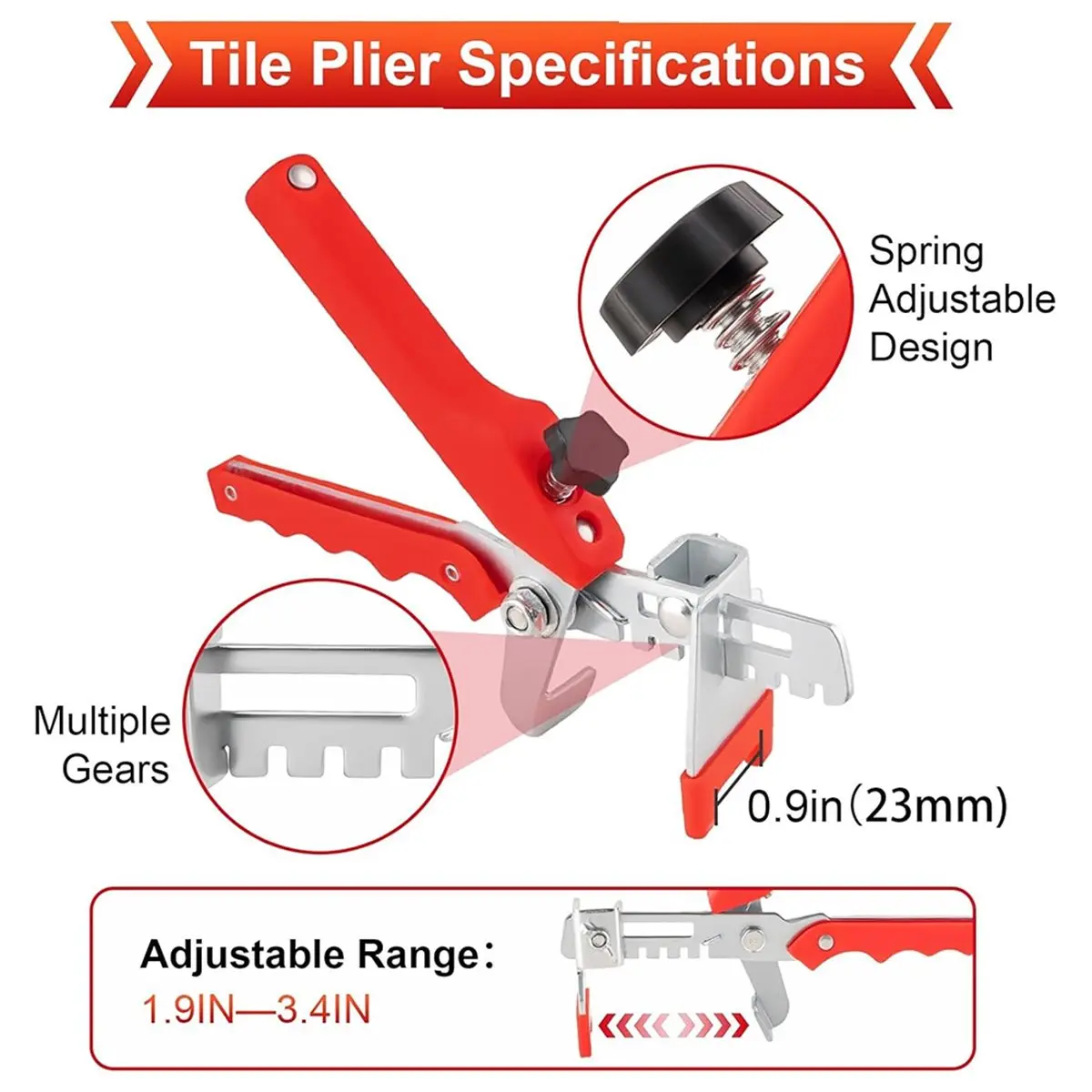 2026 New Tile Leveling System with Tile Plier, 300PCS 1/8 Inch Spacers Clips and 100PCS Reusable Wedges