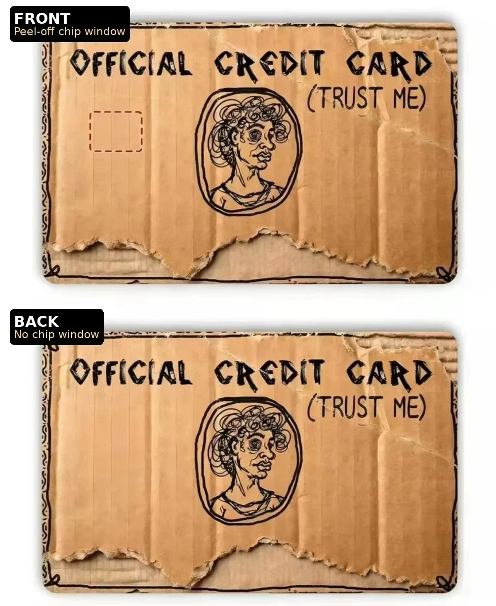 2D Flat PVC Funny ID Credit Card Sticker Waterproof No Bubble Bank Card Protector Debit Card Cover Decal Cute EBT Gift Men Style