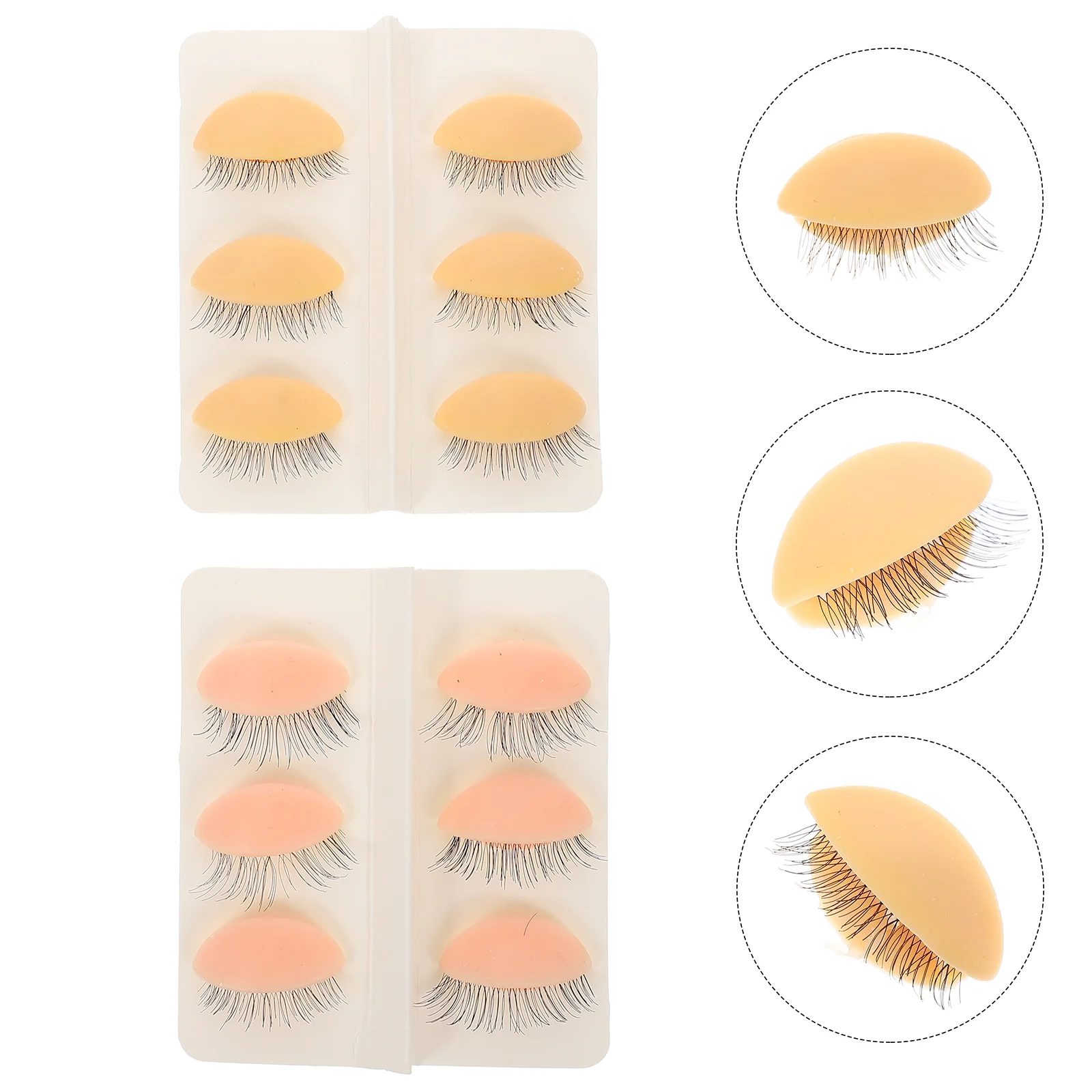 6 Pairs Detachable Model Grafted Eyelashes Removal for Extensions Silica Gel Mannequin Eyelid