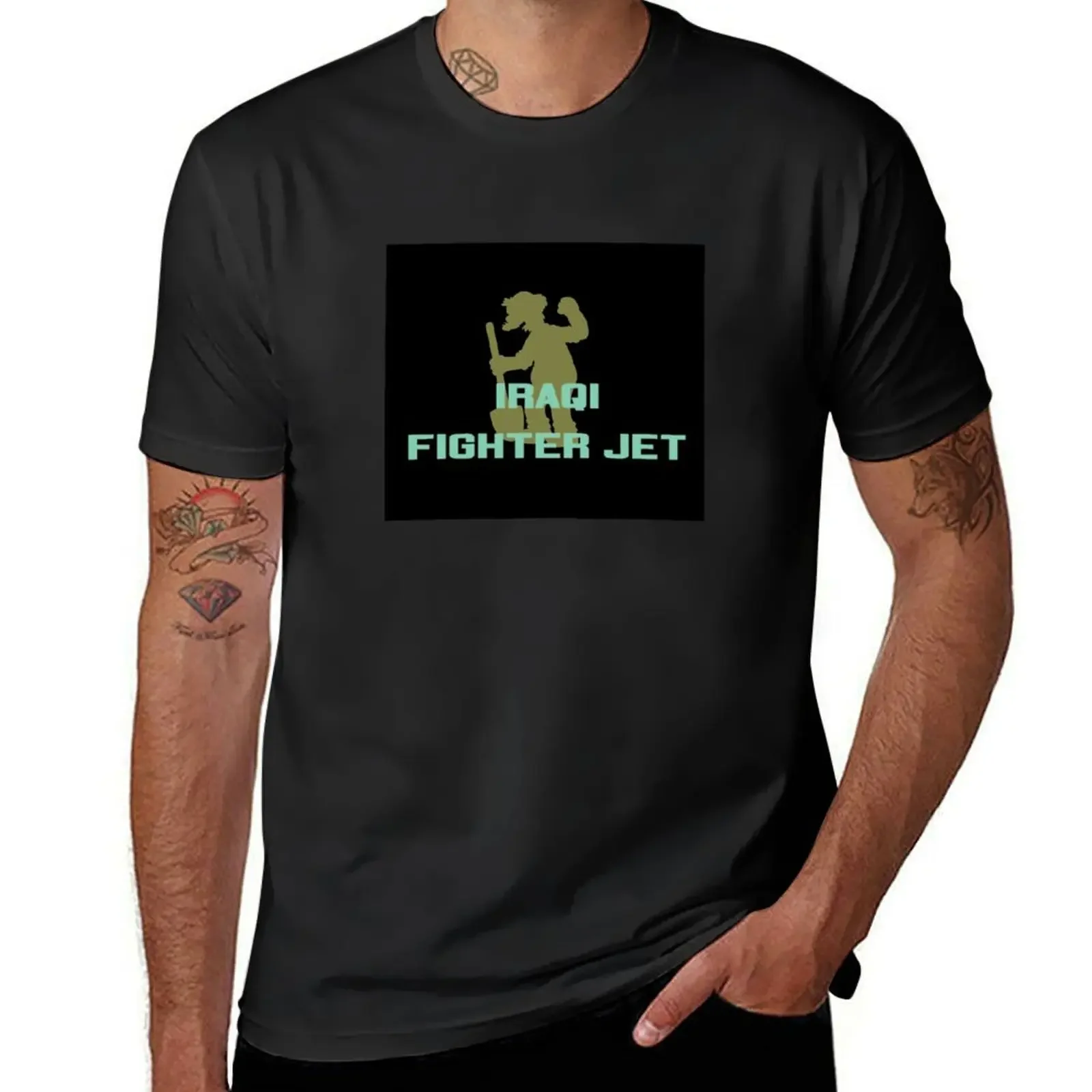 

IRAQI FIGHTER JET (black background) T-Shirt shirts graphic graphic t shirt vintage mens graphic t-shirts big and tall
