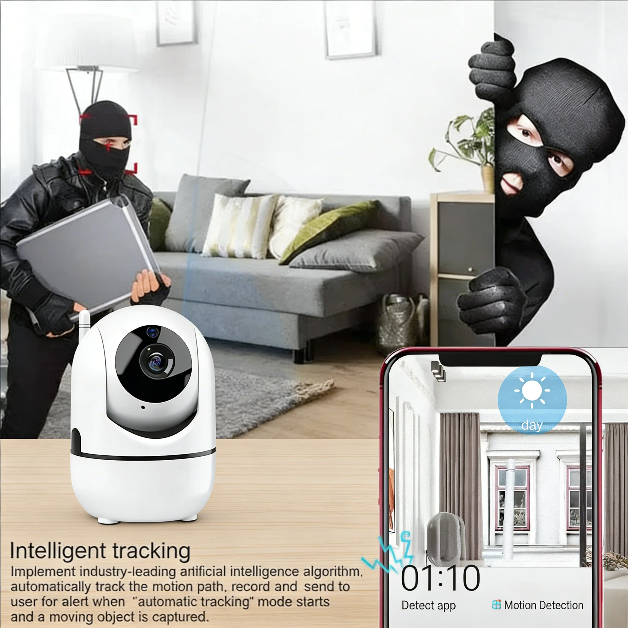 

Wi-Fi IP-камера для умного дома с автослежением, 1620P, полноцветное ночное видение, беспроводная сетевая камера видеонаблюдения для безопасности детей
