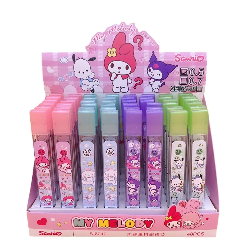 

48pcs 0.5mm pencil refill cute cartoon mechanical pencil for core high-value large-capacity school stationery.Stationery set