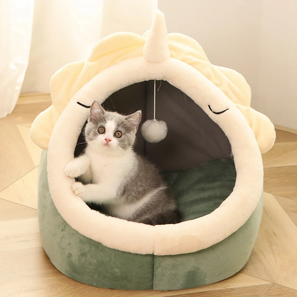 Winter Cat Bed Warm Pet Basket Kitten Lounger Cushion Cat House Tent Soft Small Dogs Mat Bag For Washable Cave Cat Bed