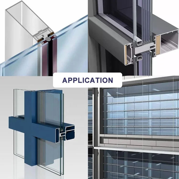 التخصيص ستارة زجاجية بدون إطار جدار ستارة ألومنيوم جدار الملامح لبناء الإطار أقل نظام جدار الستار #4