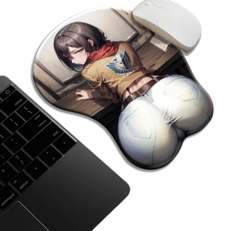 أنيمي ميكاسا بعقب الحمار ثلاثية الأبعاد مسند المعصم تصميم مريح حريري السلس النسيج بطانة حماية من السيليكون عدم الانزلاق بولي Bottom لاستخدام مكتب الألعاب #4