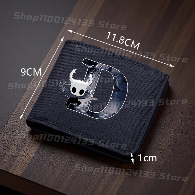 กระเป๋าใส่เหรียญพับได้ลายฮอลโลว์ไนท์ น่ารักสำหรับเด็ก ตัวอักษร A-Z ลายอนิเมะ สำหรับเด็กผู้ชาย กระเป๋าเงินพกพา กระเป๋าใส่บัตร ของขวัญสำหรับงานปาร์ตี้และเกม