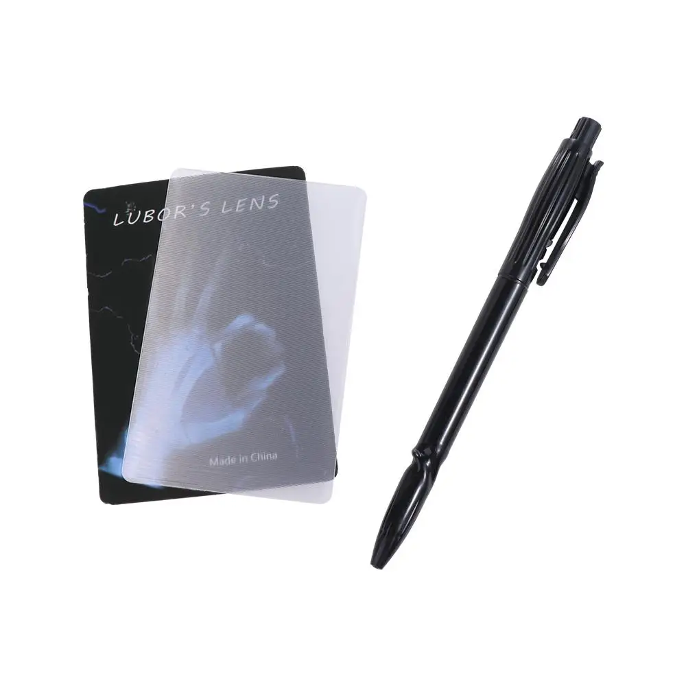 Magic Tricks Lubors Lens Twisted Pen Magic Props Card Perspective Distortion Mentalism Performing Perspective Card Magic