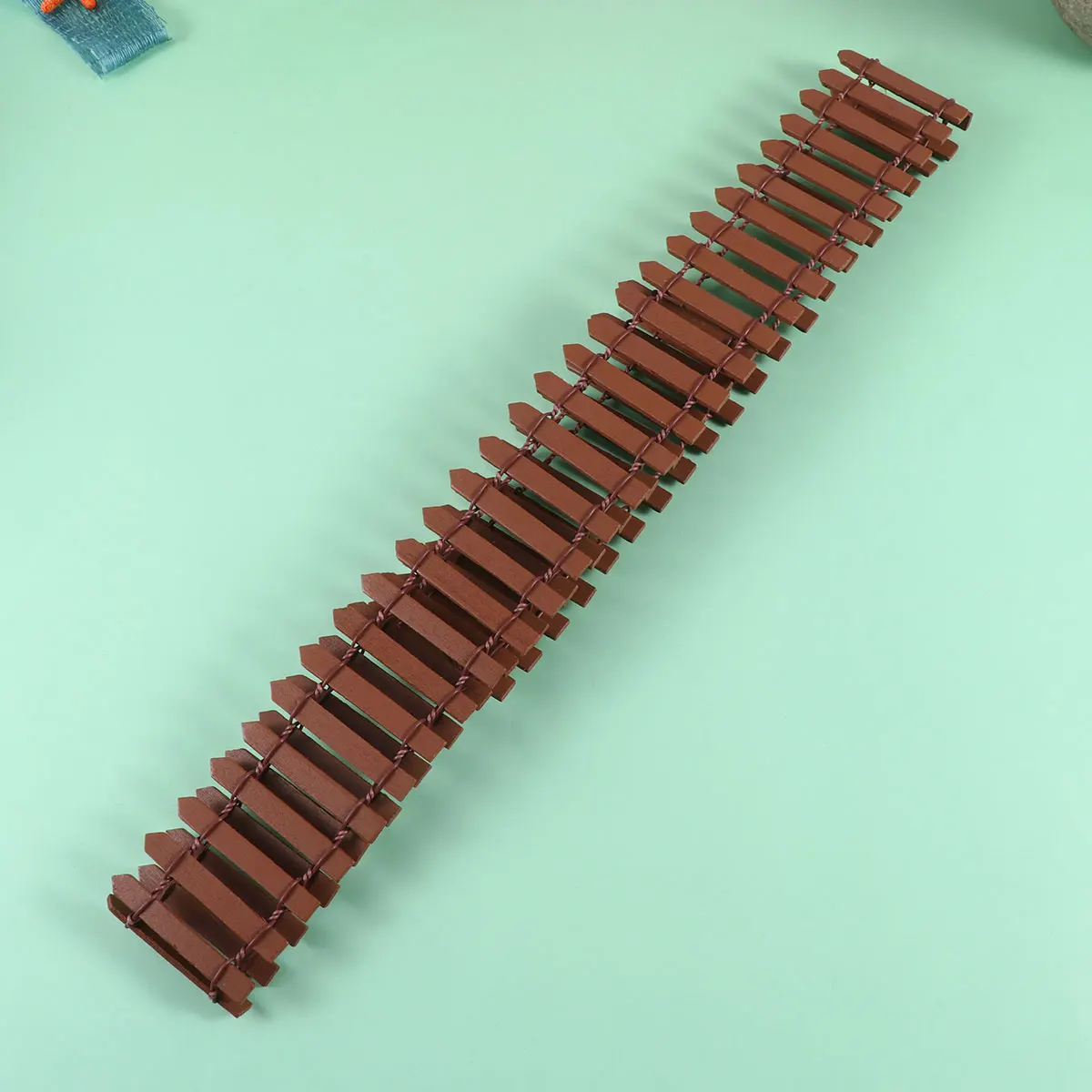 

2pcs 90Cm Micro Landscape Fences Handmade Mini Round Wooden Fences Landscape Props For Bonsai Succulent House Gardens Decorative