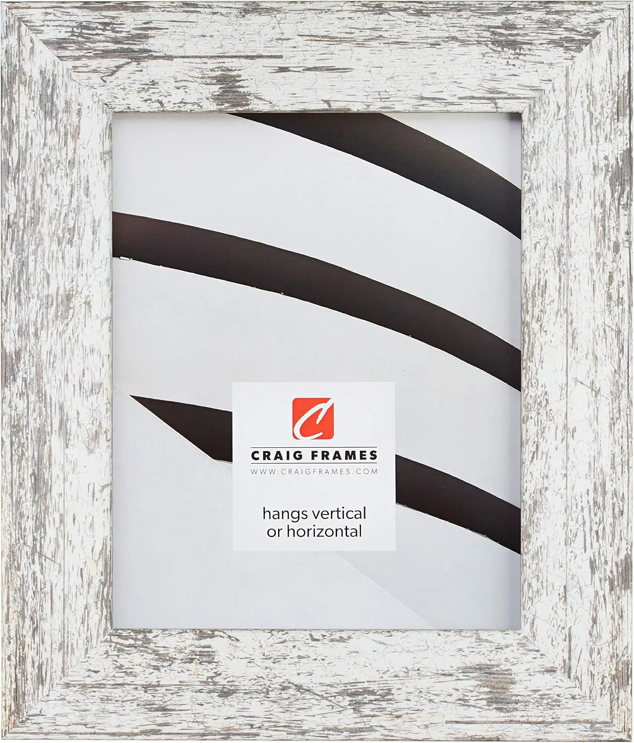 

American Barn, Faux Barnwood Picture Frame, White, 10 X 12 H