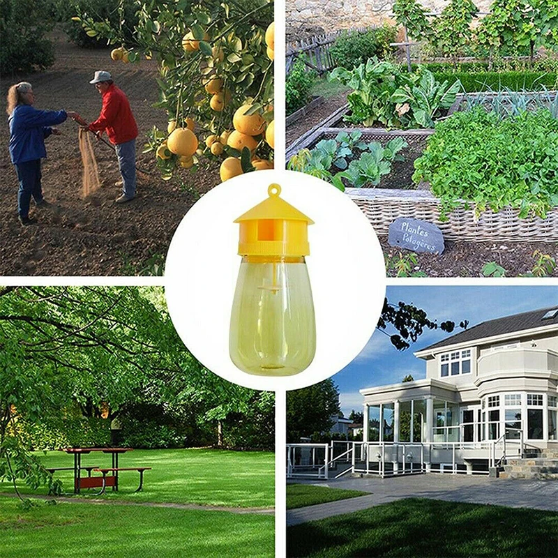 Anti Fly Fruit Fly Killer Catcher Orchard  Trap Pest Control Fly Bee Trap Plastic Fruit Fly Trap Killer Drosophila Trap