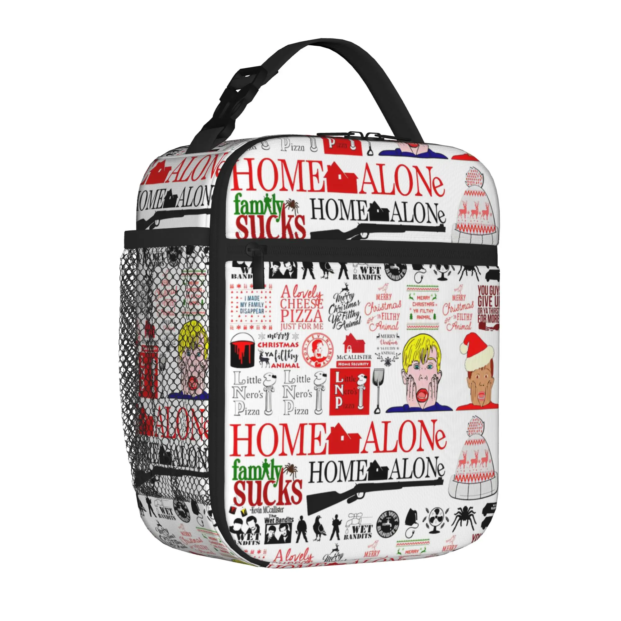 Home Alone Cartoon Cute Insulated Lunch Tote Bag for Outdoor Kevin Macaulay Culkin Reusable Cooler Thermal Washable Food Bag