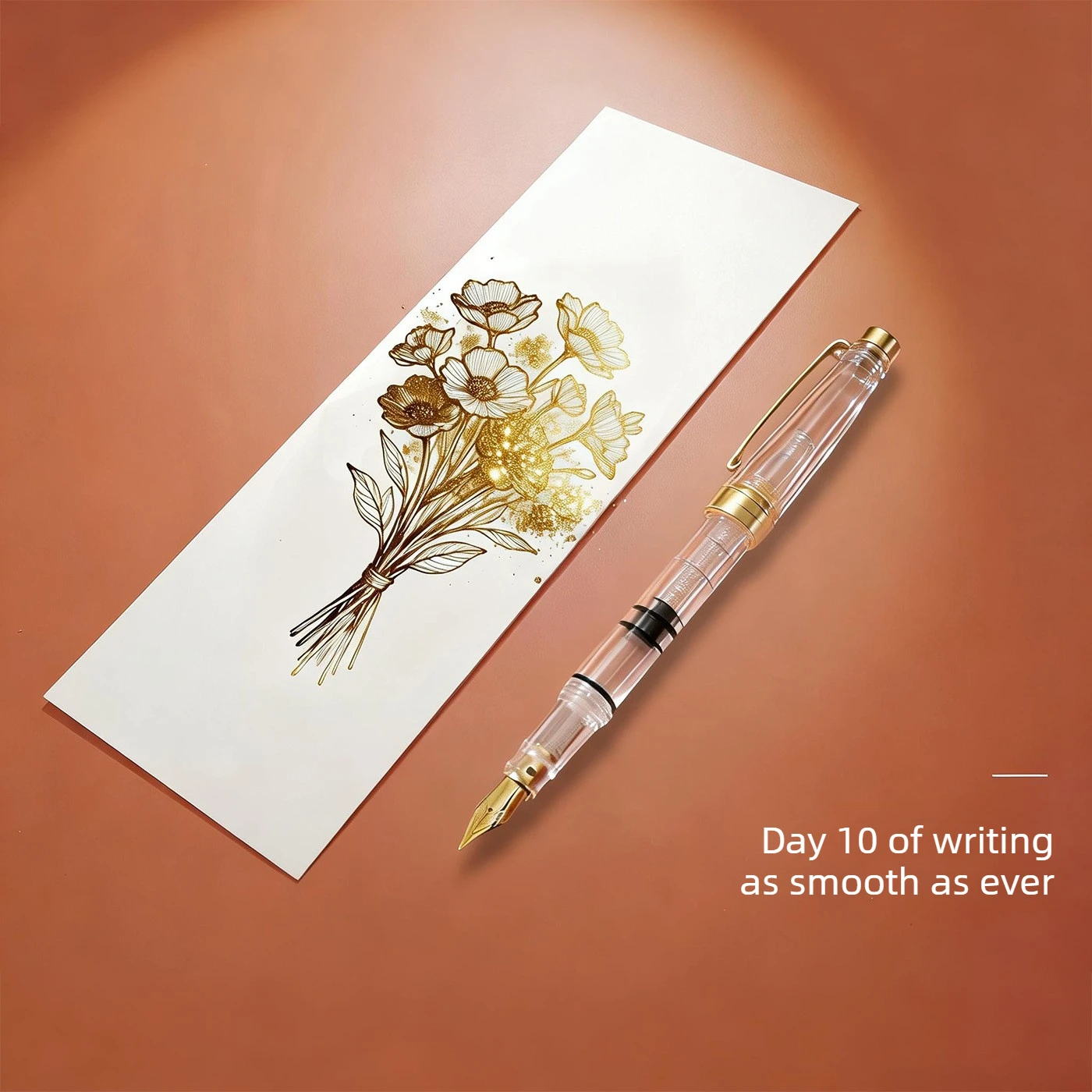 

Transparent Gold Powder Ink Non-Blocking Fountain Pen EF/F Nib Smooth Writing For Calligraphy School Office Supplies Stationery