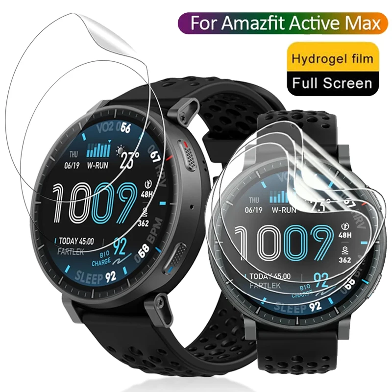 Displayschutzfolie für Amazfit Active Max, weiche TPU-Folie, Displayschutzfolie für Amazfit Active Max, klare Hydrogel-Folien, Zubehör