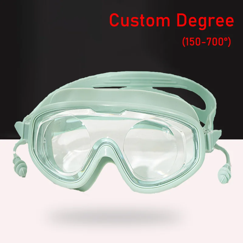 

0~-7.0 Myopia Degree Swim Eyewear Women Optical Silicone Large Frame HD Clear Girls Anti Fog Swimming Goggles Diving Glasses