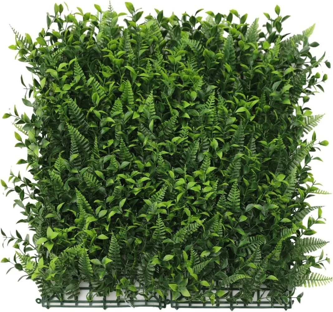 

25 PCS 20"x20" Artificial Boxwood Panels Faux Plant Grass Green Wall Panel Decoration for Outdoor Indoor Garden Backyard