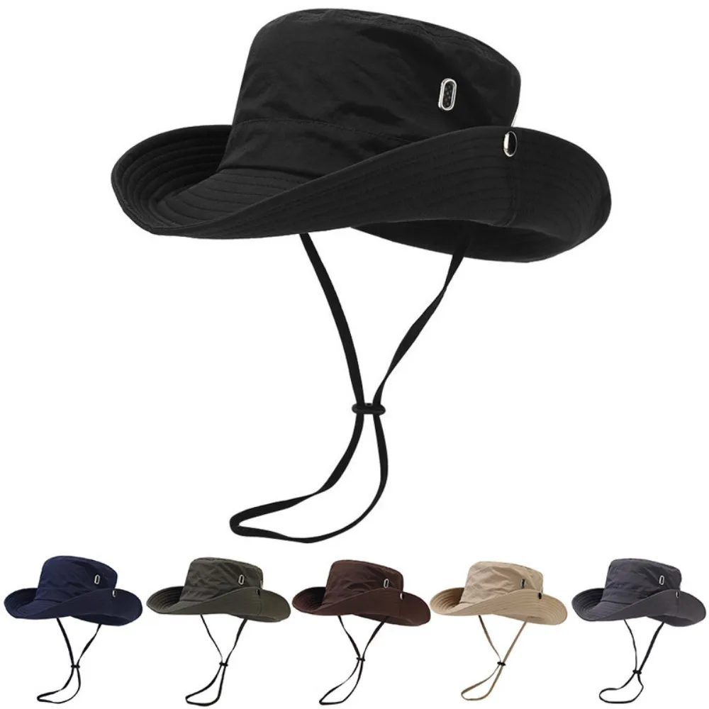 

Wide Brim Fisherman Hat Fashion Waterproof Anti-UV Bucket Hat Windproof Breathable Sun Hat Outdoor