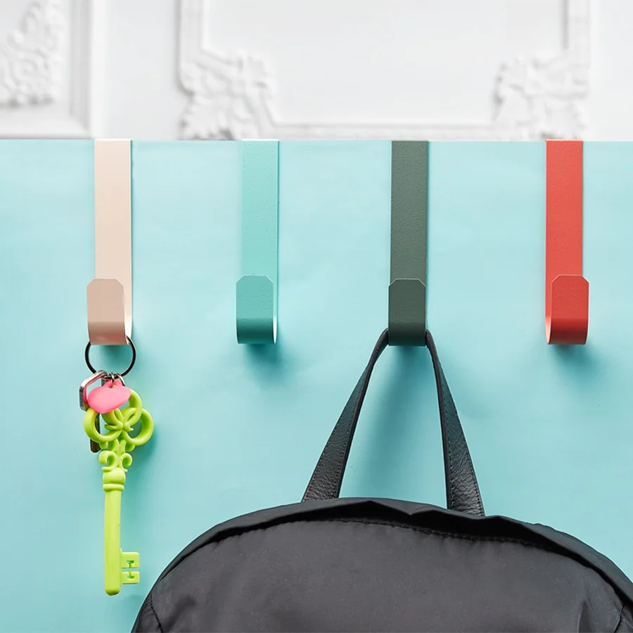 

10/5/2/1pcs Door Hook Nordic Punch-Free Hanger Over the Door Organizers Colorful Home Organization Key Hangers Hanging Storage
