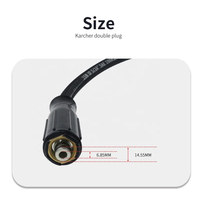 5/16 Inch 33 FT 4350 PSI 30 MPA High Pressure Rubber Hose Copper Stainless Steel High Pressure Cleaning Hose