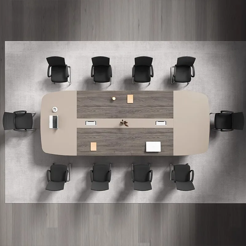Combinación de mesa y silla para reuniones, negociación, mesa larga moderna y sencilla, banco de trabajo, muebles de oficina