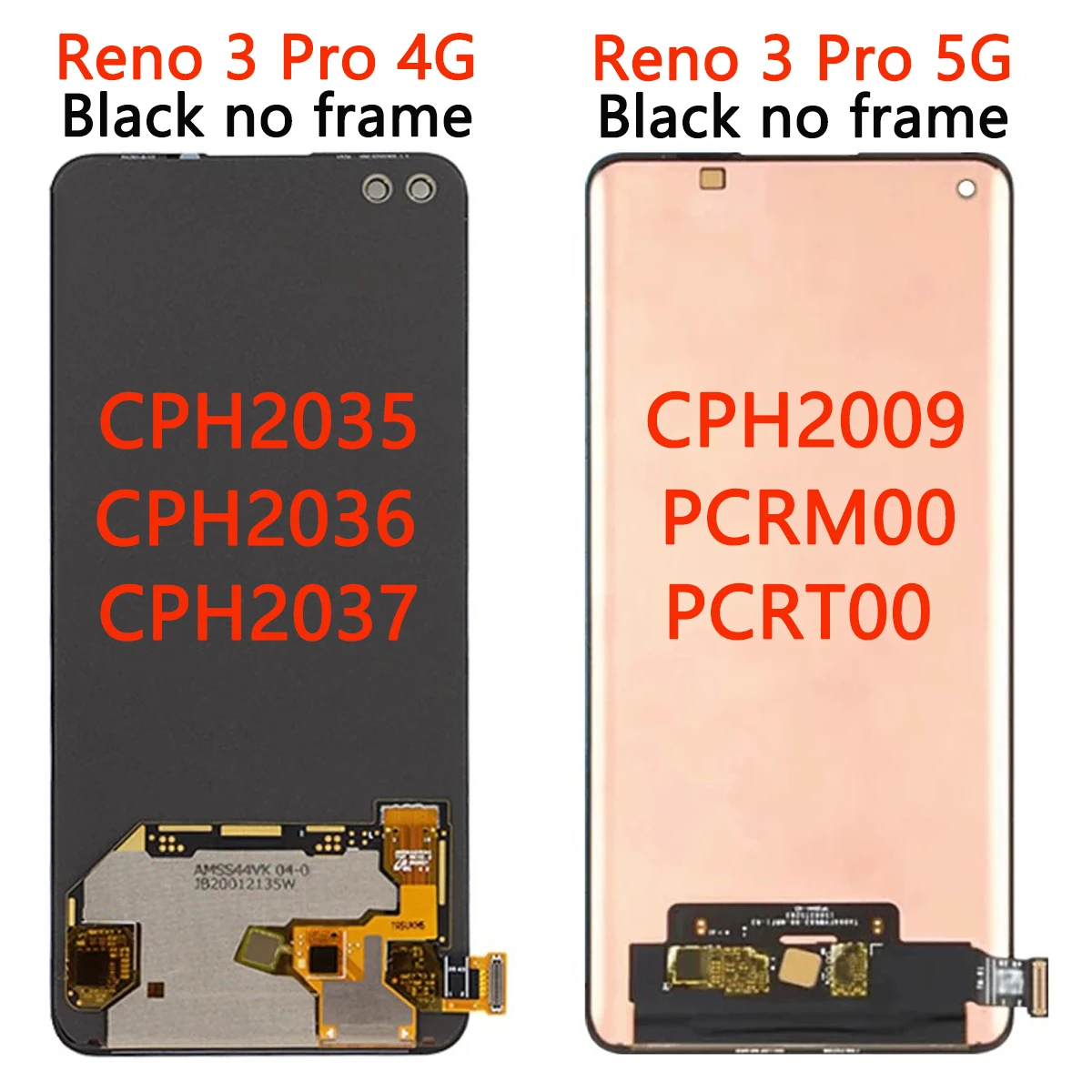 100% Original Tested Display For OPPO Reno 3 Pro 4G CPH2035 CPH2036 / Reno 3 Pro 5G CPH2009 LCD Touch Screen Digitizer Assembly