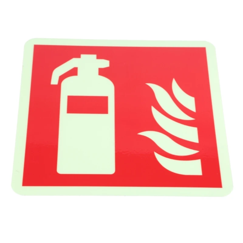 5Pcs Extinguishers Signs Glow in Dark Waterproof Protected Label Stickes